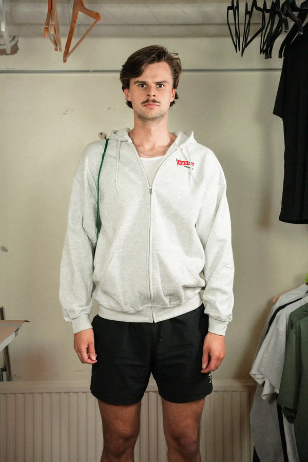 Pennant Zip Hoodie - Ash